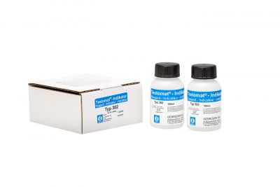 Testomat 808 Indikator 302, zwei Flaschen mit Dosierkappen, geeignet für Testomat 808